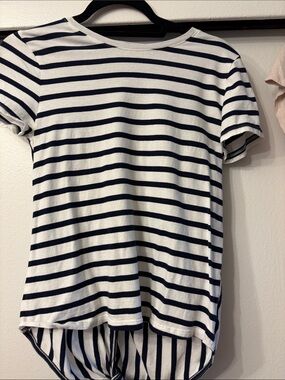 J. Crew Navy & White Striped Short Sleeve Tee